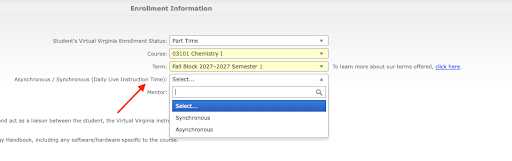 Choose between Synchronous and Asynchronous.
