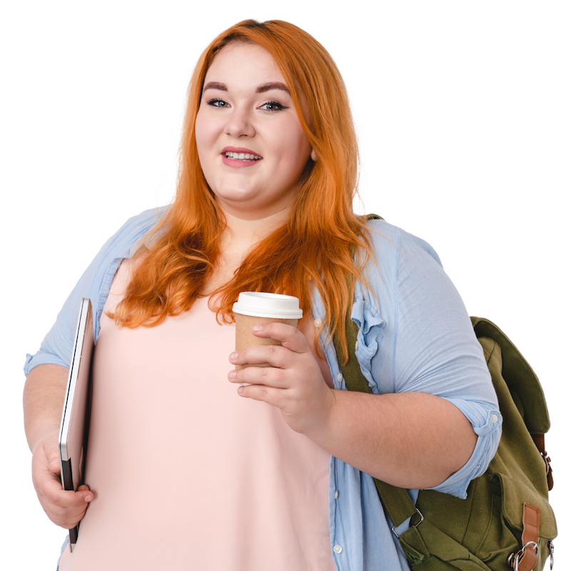 Student wearing a backpack